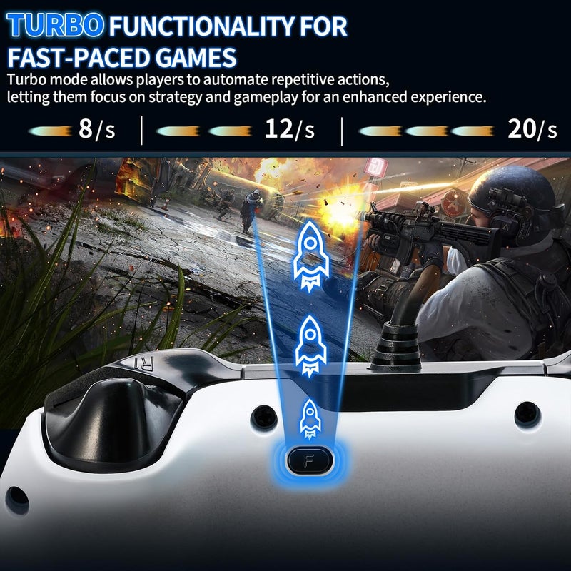 NBCP PS5 Wired Controller with Turbo, Hall Effect Triggers, Dual Vibration, 3.5mm Audio Jack Gamepad for PS5/PS4/PC/Steam Gaming - Image 2